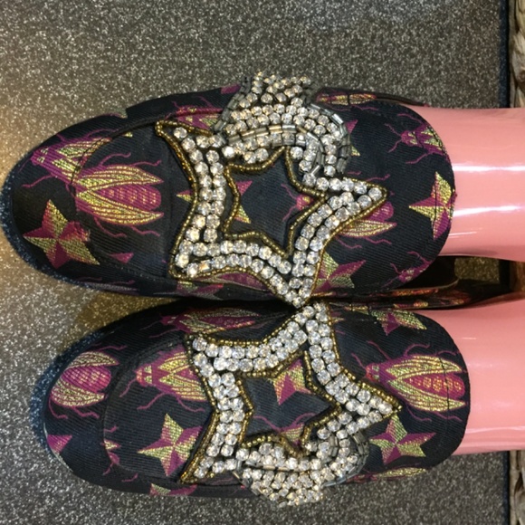 Circus by Sam Edelman Black and Pink Embellished Loafers - Picture 3 of 13